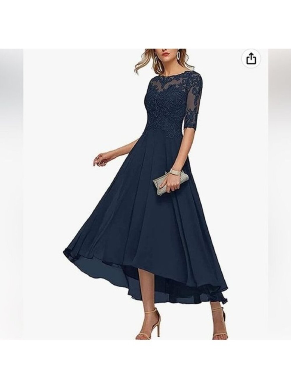 Asymmetrical Chiffon Evening Dress With Sequined Bodice & High Low Skirt